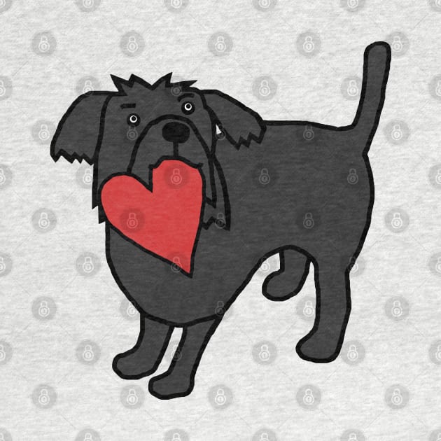 Cute Dog with Love Heart for Valentines Day by ellenhenryart